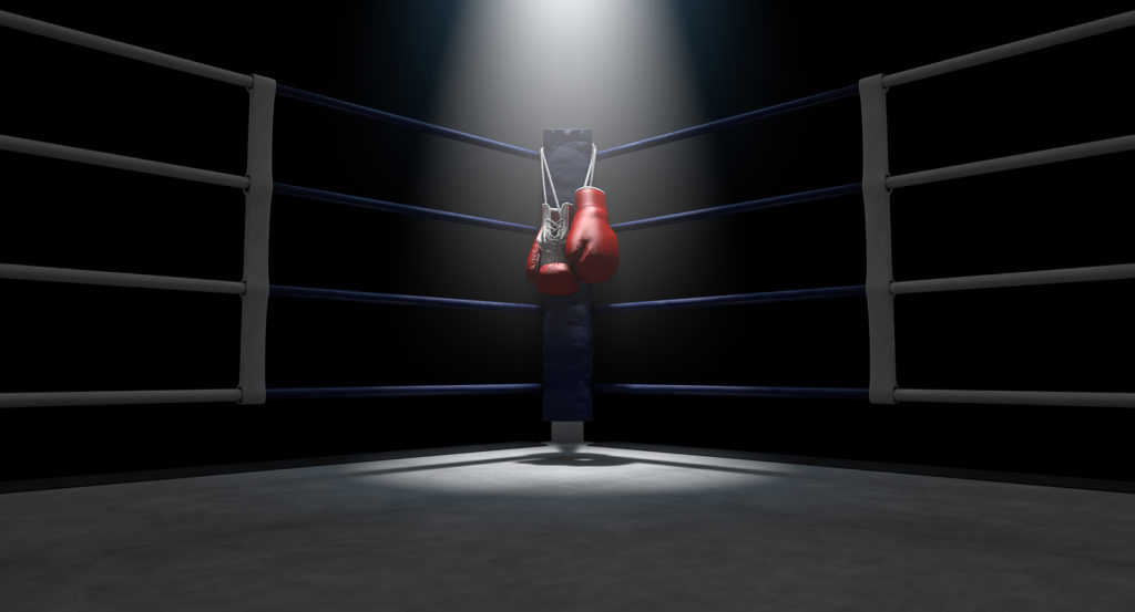 Boxing gloves in corner of ring, Platinum Resumes, Kansas City, MO