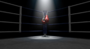 Boxing gloves in corner of ring, Platinum Resumes, Kansas City, MO